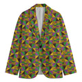 African Kente Pattern Print Men's Cotton Blazer