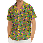 African Kente Pattern Print Men's Deep V-Neck Shirt