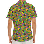 African Kente Pattern Print Men's Deep V-Neck Shirt