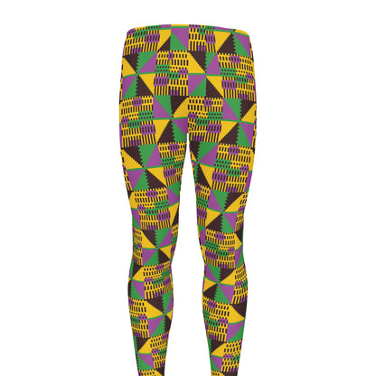 African Kente Pattern Print Men's leggings
