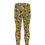 African Kente Pattern Print Men's leggings
