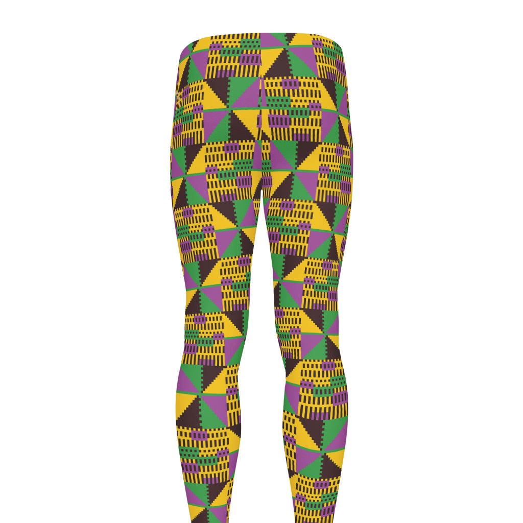 African Kente Pattern Print Men's leggings