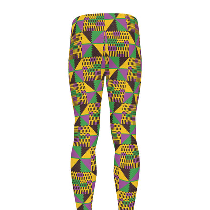 African Kente Pattern Print Men's leggings