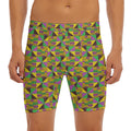 African Kente Pattern Print Men's Long Boxer Briefs