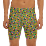 African Kente Pattern Print Men's Long Boxer Briefs