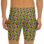 African Kente Pattern Print Men's Long Boxer Briefs