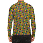African Kente Pattern Print Men's Long Sleeve Rash Guard