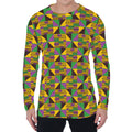 African Kente Pattern Print Men's Long Sleeve T-Shirt