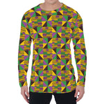 African Kente Pattern Print Men's Long Sleeve T-Shirt