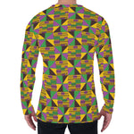 African Kente Pattern Print Men's Long Sleeve T-Shirt