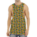 African Kente Pattern Print Men's Muscle Tank Top