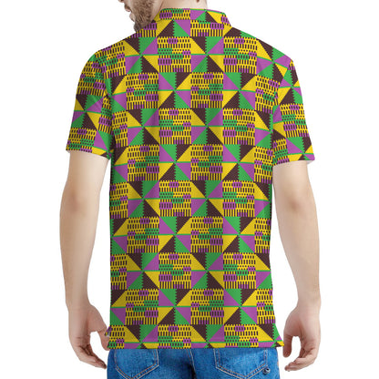 African Kente Pattern Print Men's Polo Shirt