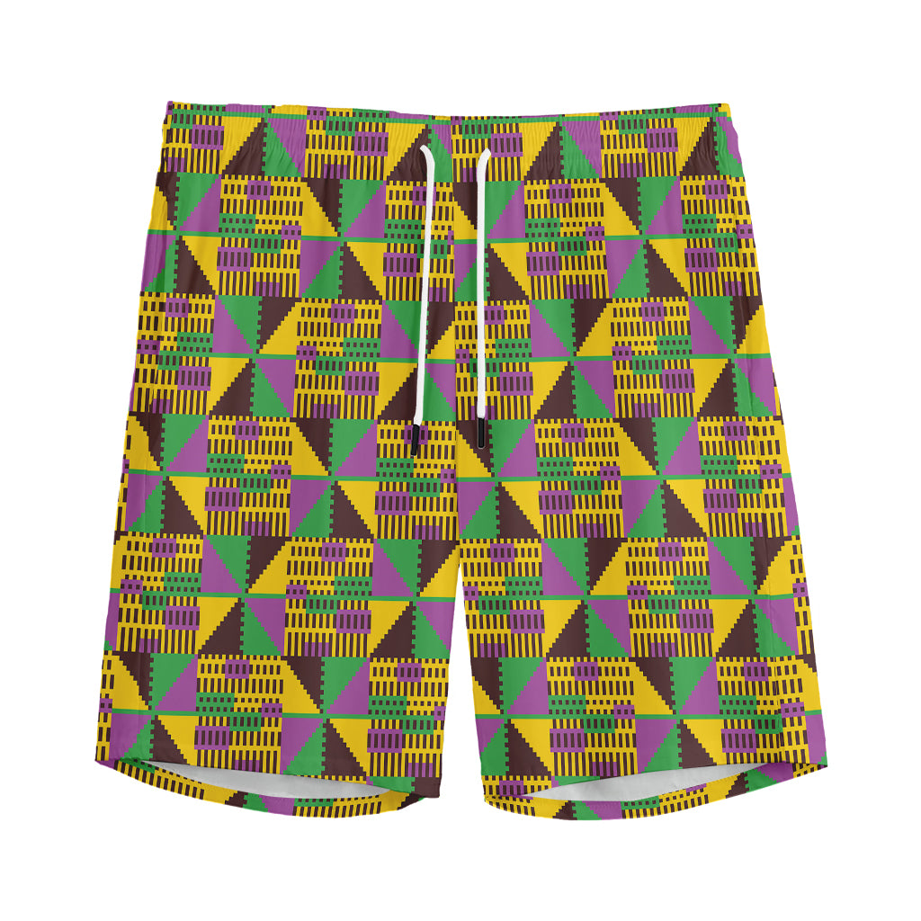 African Kente Pattern Print Men's Sports Shorts