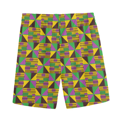 African Kente Pattern Print Men's Sports Shorts