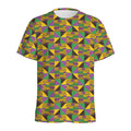 African Kente Pattern Print Men's Athletic T-Shirt