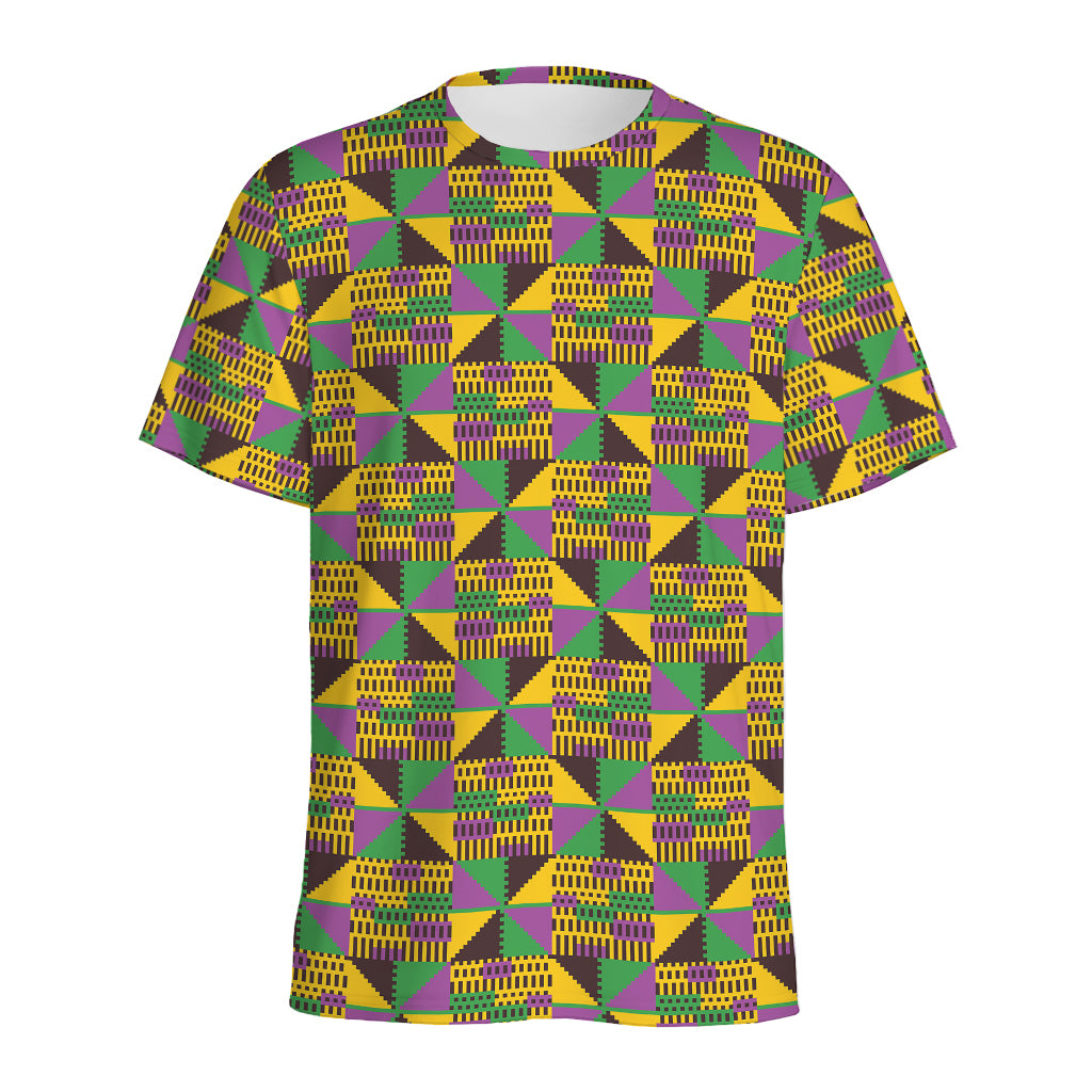 African Kente Pattern Print Men's Sports T-Shirt