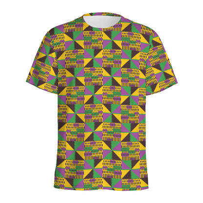 African Kente Pattern Print Men's Sports T-Shirt