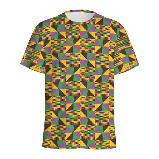 African Kente Pattern Print Men's Sports T-Shirt