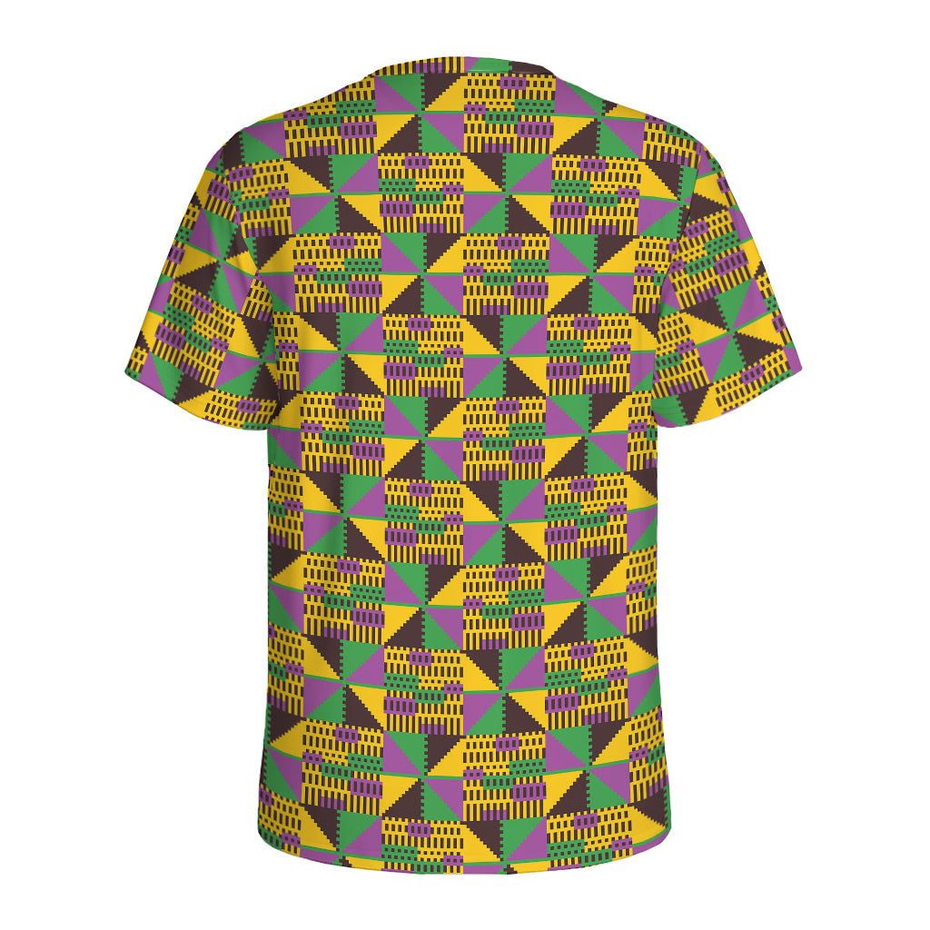 African Kente Pattern Print Men's Sports T-Shirt