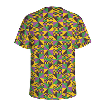 African Kente Pattern Print Men's Sports T-Shirt