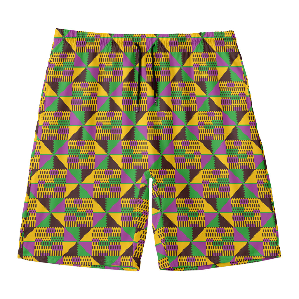 African Kente Pattern Print Men's Swim Trunks