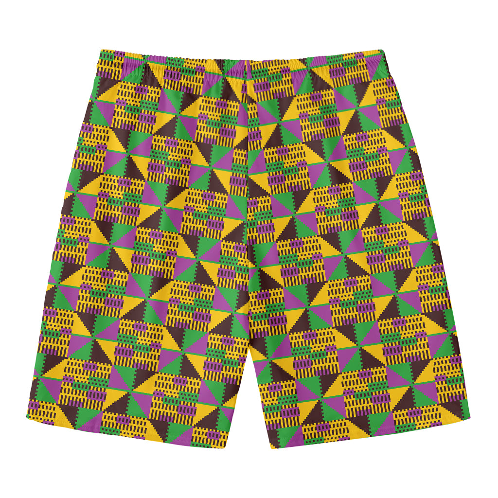 African Kente Pattern Print Men's Swim Trunks