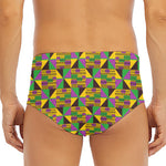 African Kente Pattern Print Men's Triangle Swim Briefs