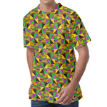 African Kente Pattern Print Men's Velvet T-Shirt