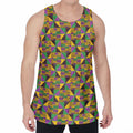 African Kente Pattern Print Men's Velvet Tank Top