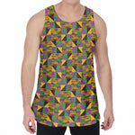 African Kente Pattern Print Men's Velvet Tank Top