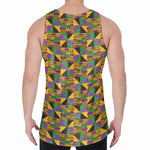 African Kente Pattern Print Men's Velvet Tank Top