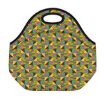 African Kente Pattern Print Neoprene Lunch Bag