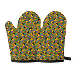 African Kente Pattern Print Oven Mitts