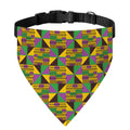 African Kente Pattern Print Over The Collar Dog Bandana