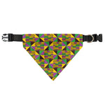 African Kente Pattern Print Over The Collar Dog Bandana