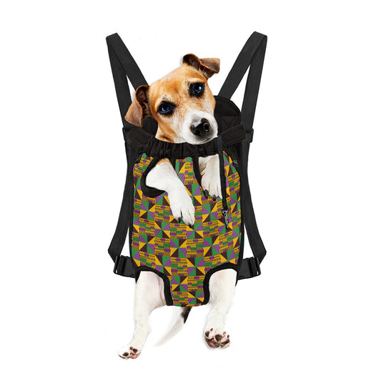 African Kente Pattern Print Pet Carrier Backpack