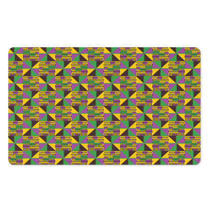 African Kente Pattern Print Polyester Doormat