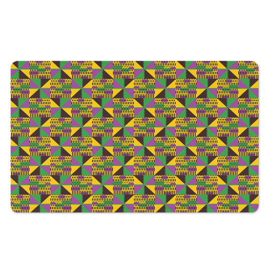 African Kente Pattern Print Polyester Doormat
