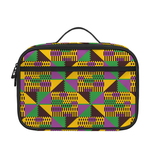 African Kente Pattern Print Portable Lunch Bag