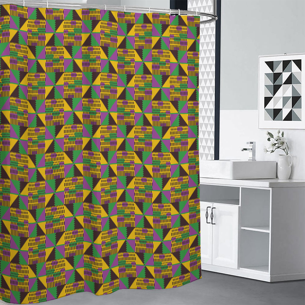 African Kente Pattern Print Premium Shower Curtain