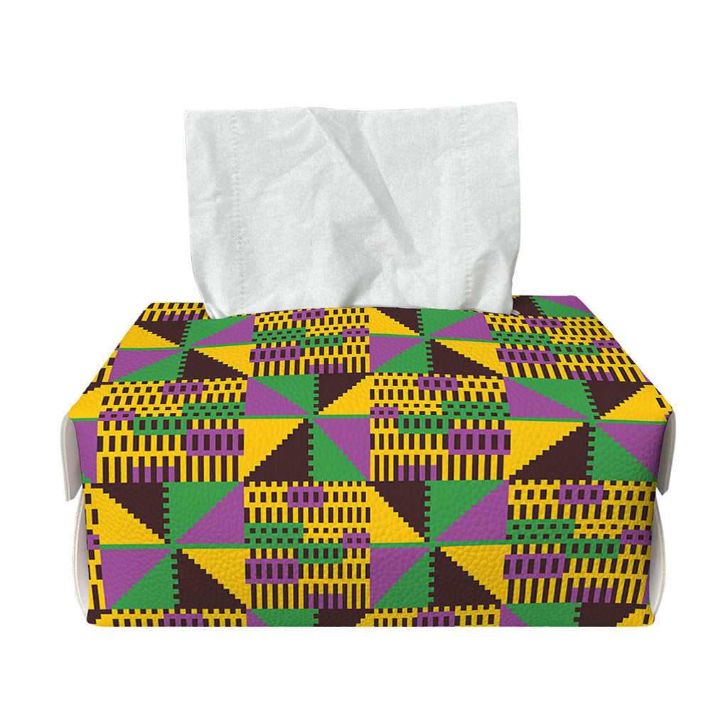 African Kente Pattern Print Rectangle Tissue Box Cover