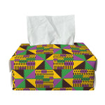 African Kente Pattern Print Rectangle Tissue Box Cover