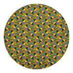 African Kente Pattern Print Round Blanket