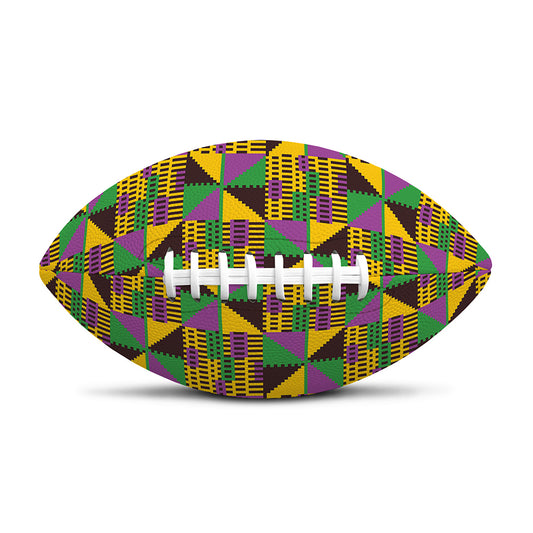African Kente Pattern Print Rugby Ball