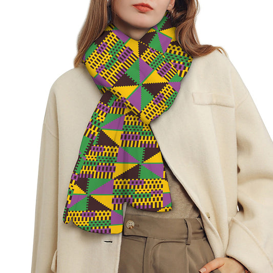 African Kente Pattern Print Scarf