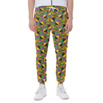 African Kente Pattern Print Scuba Joggers