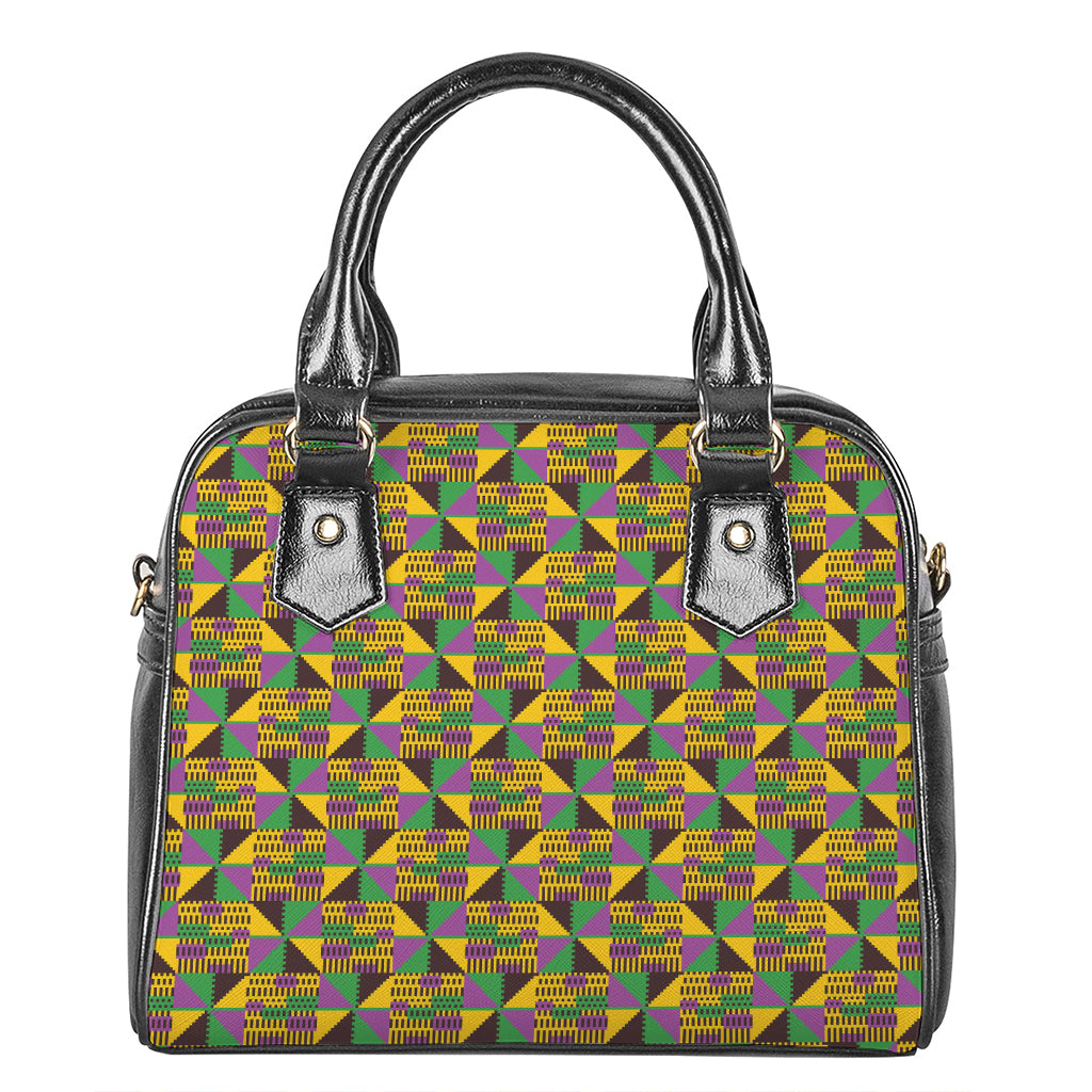 African Kente Pattern Print Shoulder Handbag