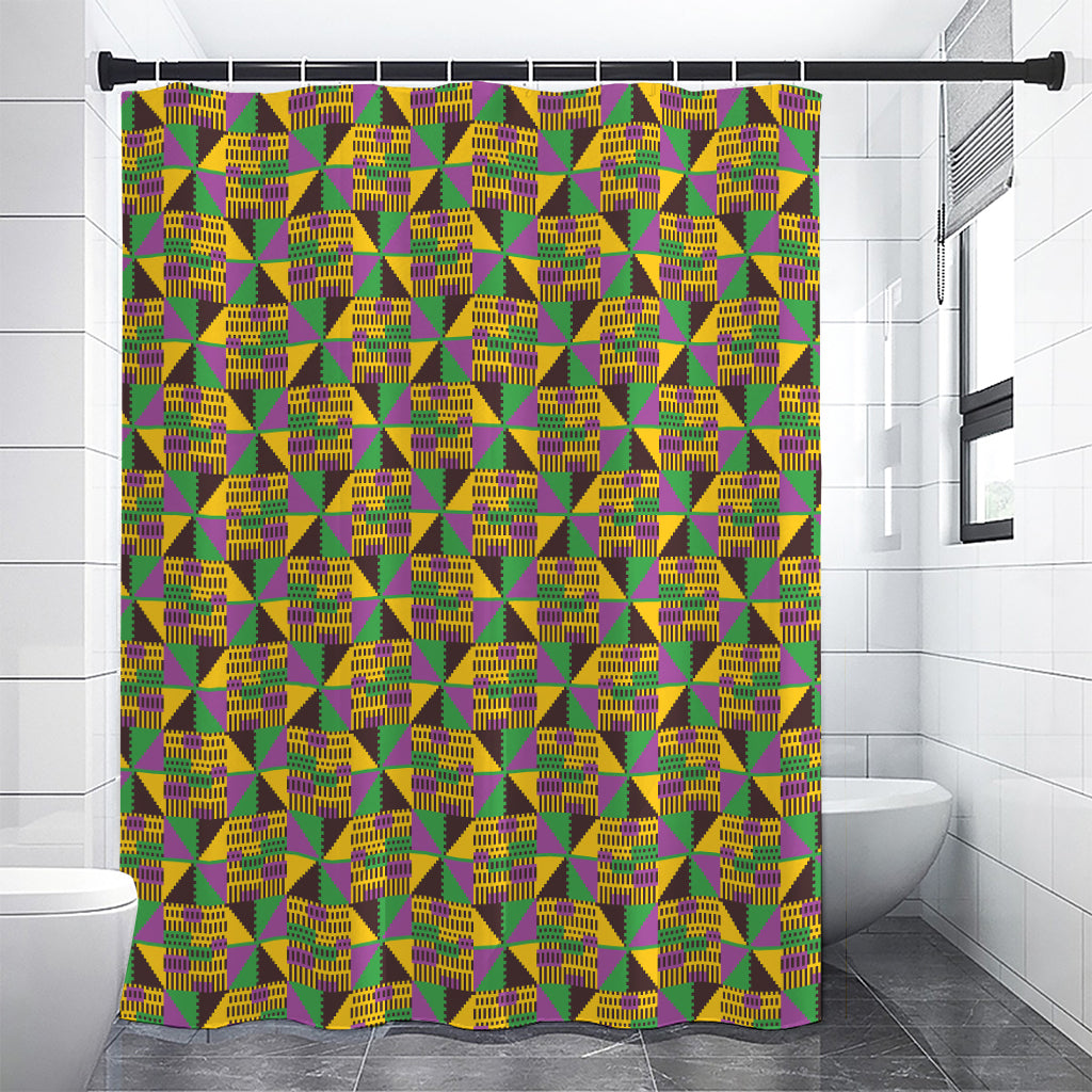 African Kente Pattern Print Shower Curtain