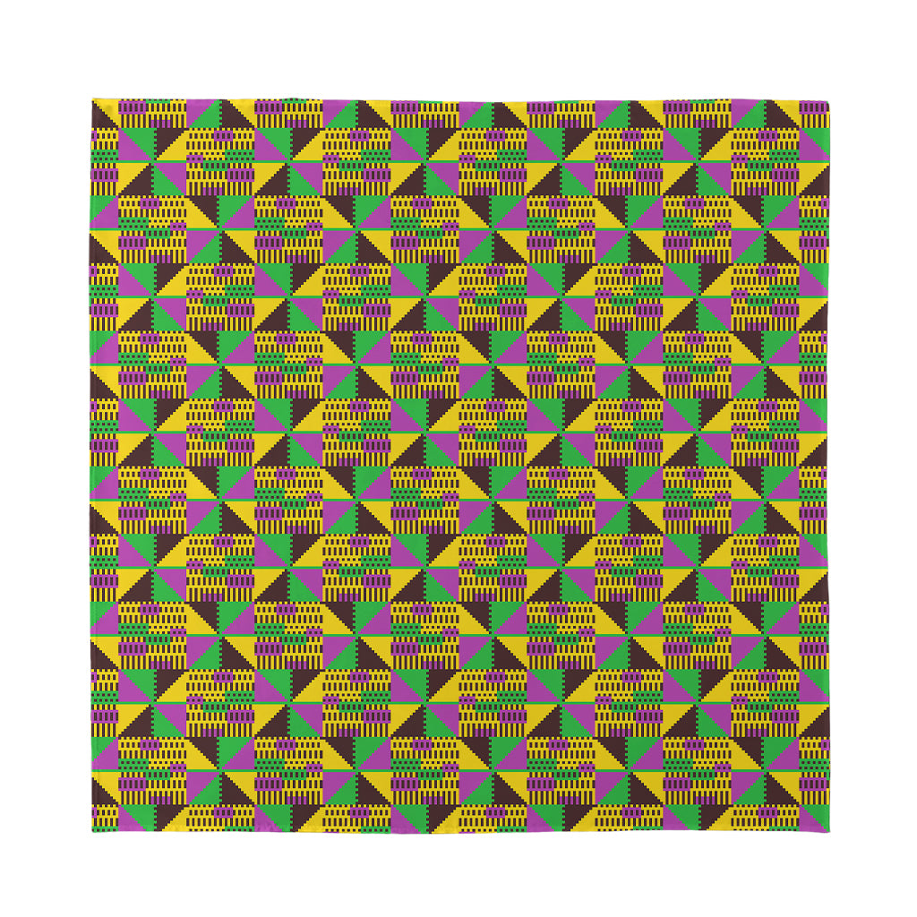 African Kente Pattern Print Silk Bandana