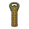 African Kente Pattern Print Single Neoprene Wine Tote
